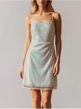 Torn by Ronny Kobo Pearlescent Sequin Mini Dress Size US 8
